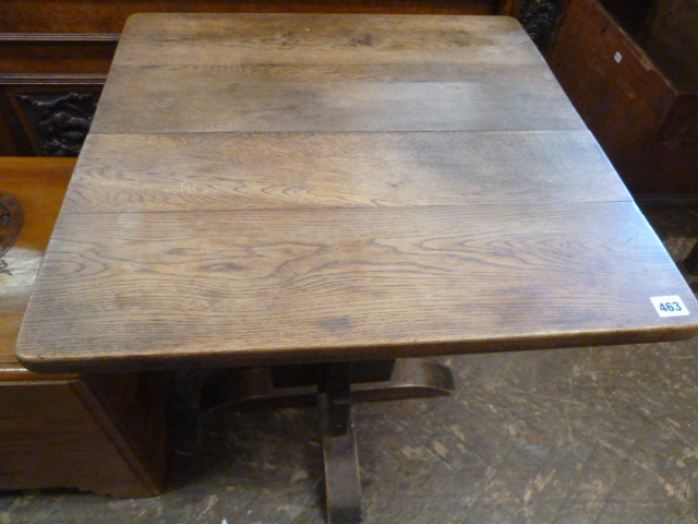 Oak square pedestal pub table
