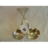 Pair silver ladles - London 1841