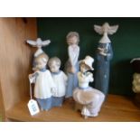 Lladro and Nao figures - nuns, choir boys,