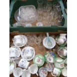 Sundry glass and china - coffee cans,