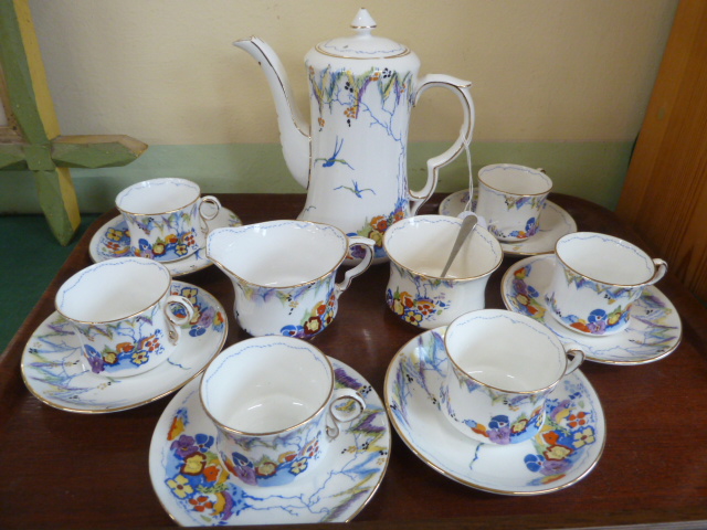 Carlton china 'Springtime' coffee set