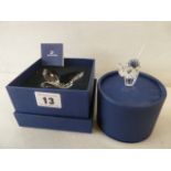 Swarovski crystal butterfly and cat (2 boxed)