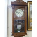 1930's Oak case pendulum wall clock