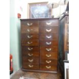 Victorian mahogany 16 drawer chest