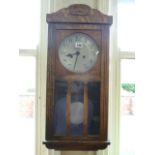 1940's Oak pendulum wall clock