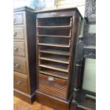 Victorian mahogany roller shutter filing cabinet