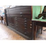 Victorian oak combination plan chest