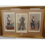 Vanity Fair sporting caricatures triptychs - Spy, Lib, Bede,