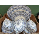 Flow blue Chelsea pattern dinnerware