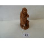 19thC terracotta novelty gorilla mother and baby spill vase or match holder