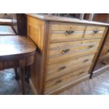 Victorian satin walnut 5 drawer chest