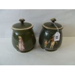 Late 19thC porcelain tobacco jars decorated with Dickens characters - Taylor Tunnicliffe and