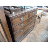 Georgian oak 5 drawer chest with panel ends