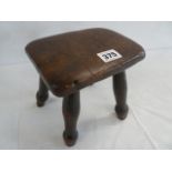 19thC Oak and elm apprentice child's' stool