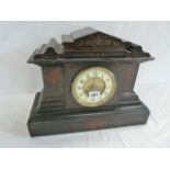 19thC Slate and marble mantel clock