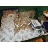 Sundry glass and china - cocktail glasses etc