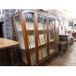 Deco mahogany china display cabinet