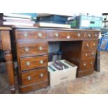 Victorian mahogany pedestal writing desk