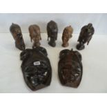 African carved ebony heads and masks (7)