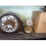 1930's Oak mantel clock and 400 day dome clock