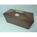 19thC rosewood sarcophagus shape tea caddy