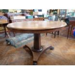 Victorian mahogany pedestal breakfast table on lion paw feet