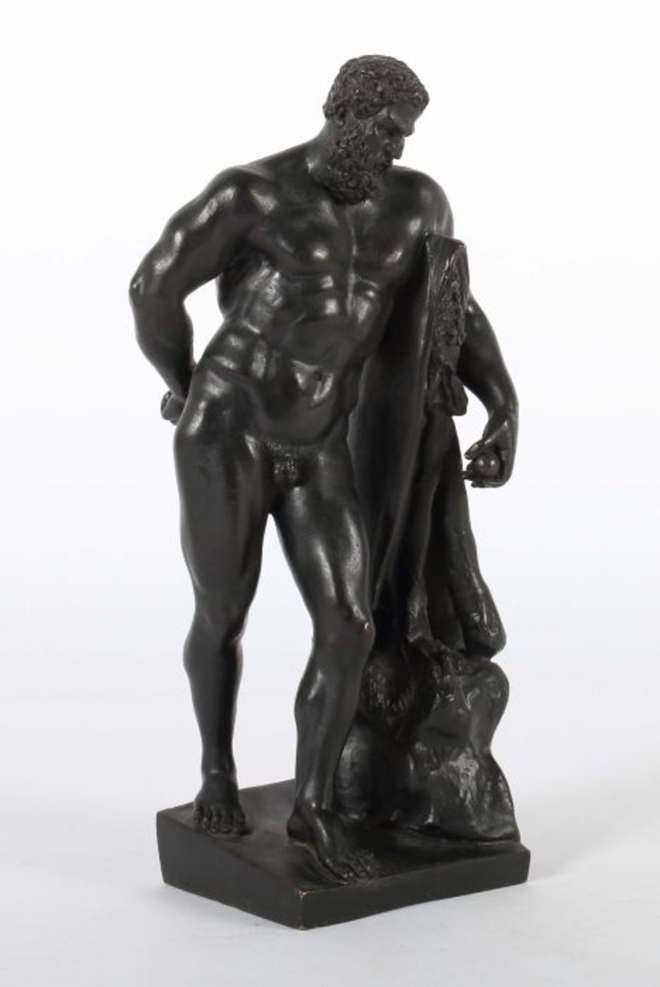 Bildhauer des 19. Jh. "Herkules Farnese ", ruhend auf Keule und Löwenfell gestützt, vollplastische - Bild 2 aus 3