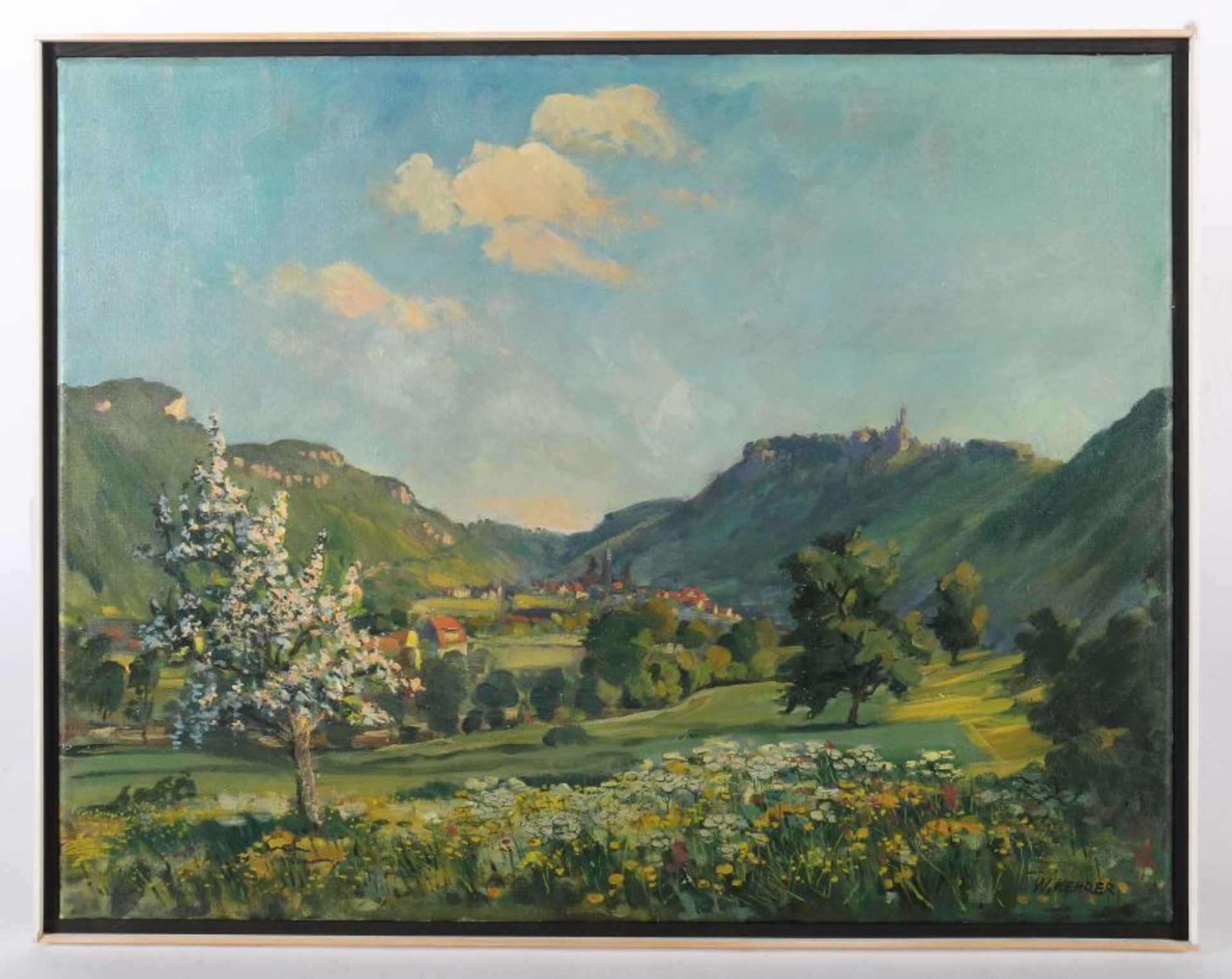 Kehrer, Wilhelm 1892 - 1960, Maler, ansässig in Reutlingen. "Blick auf Liechtenstein", - Bild 2 aus 4