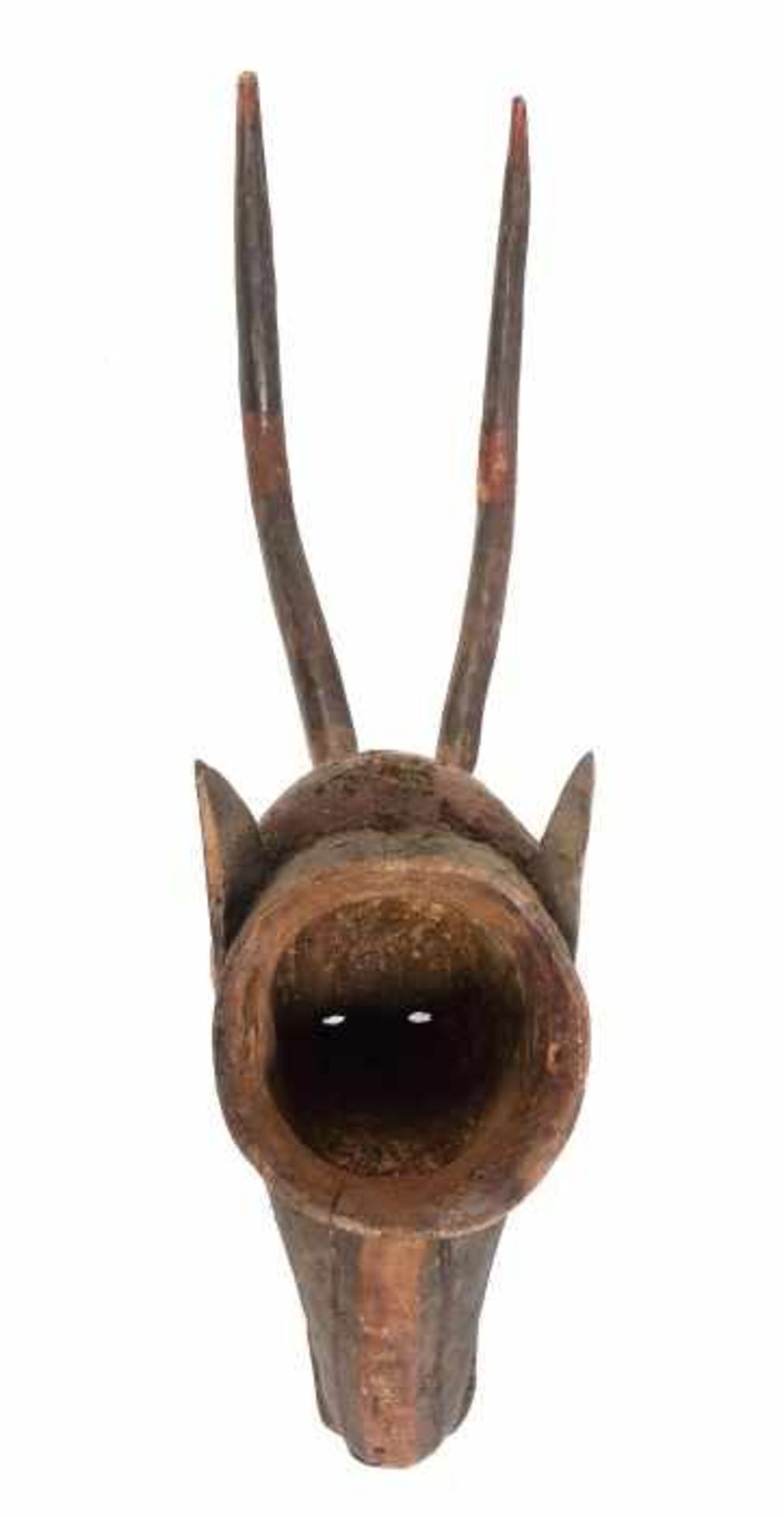 Antilopen Maske der Bobo Burkina Faso, Stamm der Bobo Bwa, Holz, Kopfaufsatzmaske mit Augenschlitzen - Bild 3 aus 3