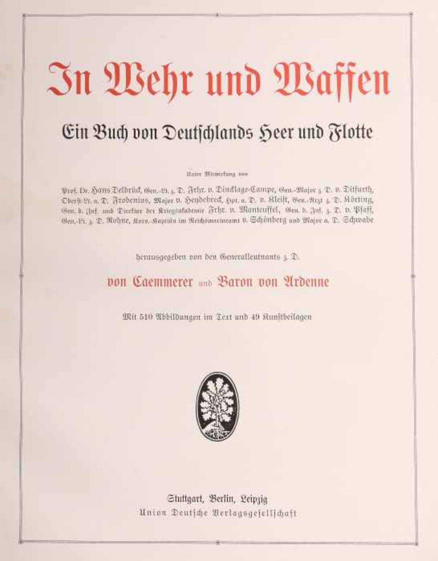 Caemmerer, D. von & Baron von Ardenne In Wehr und Waffen - Ein Buch von Deutschlands Heer und - Bild 2 aus 3