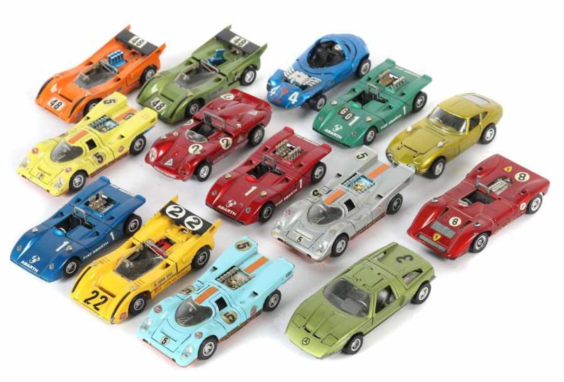 14 Modellautos Matell, Mebetoys und Gran Toros, Made in Italy, M: 1:43, ca. 1965/70er Jahre, 3x