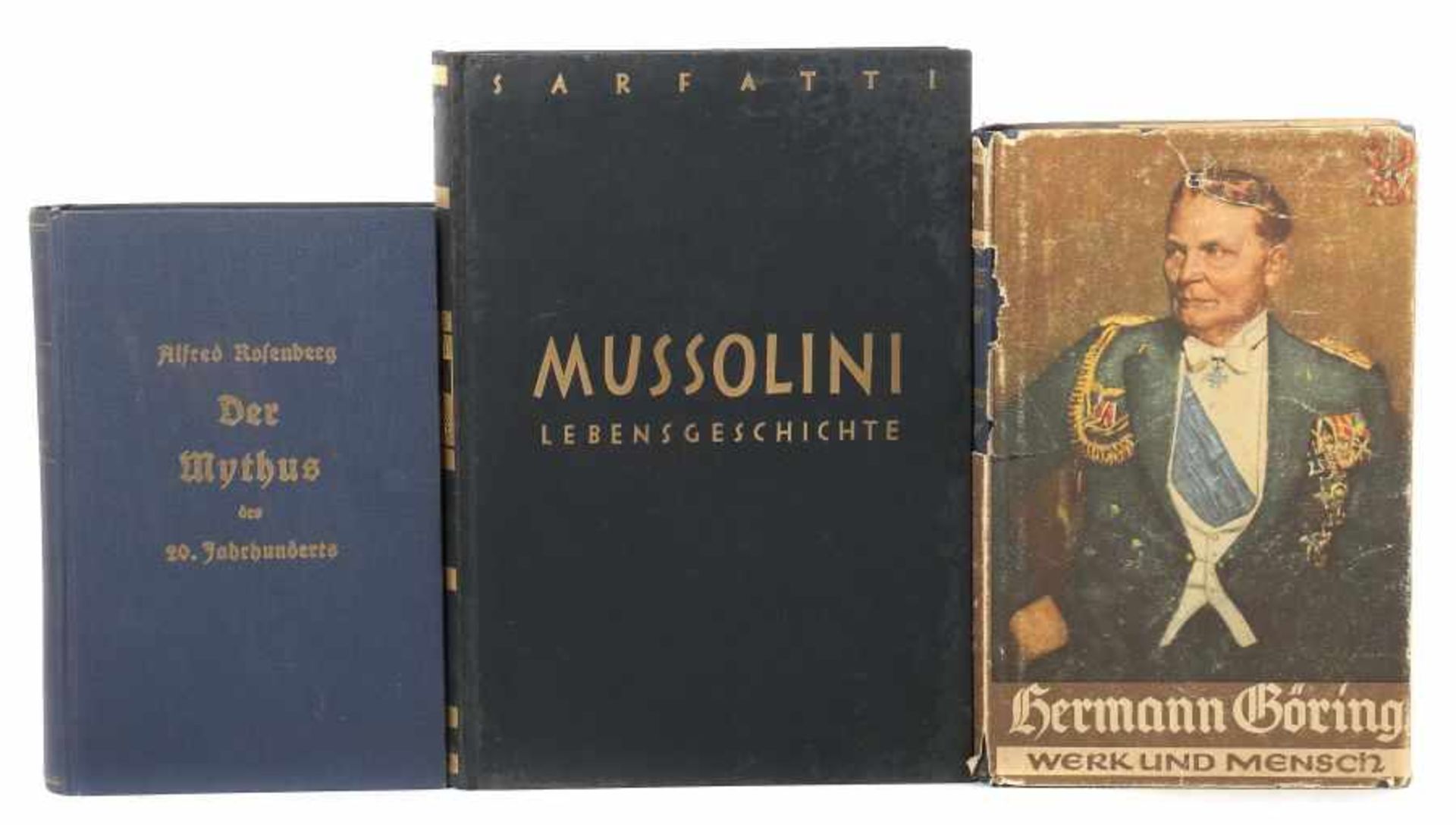 3 Bücher Drittes Reich best. aus: Alfred Rosenberg, Der Mythus des 20. Jahrhunderts, München,