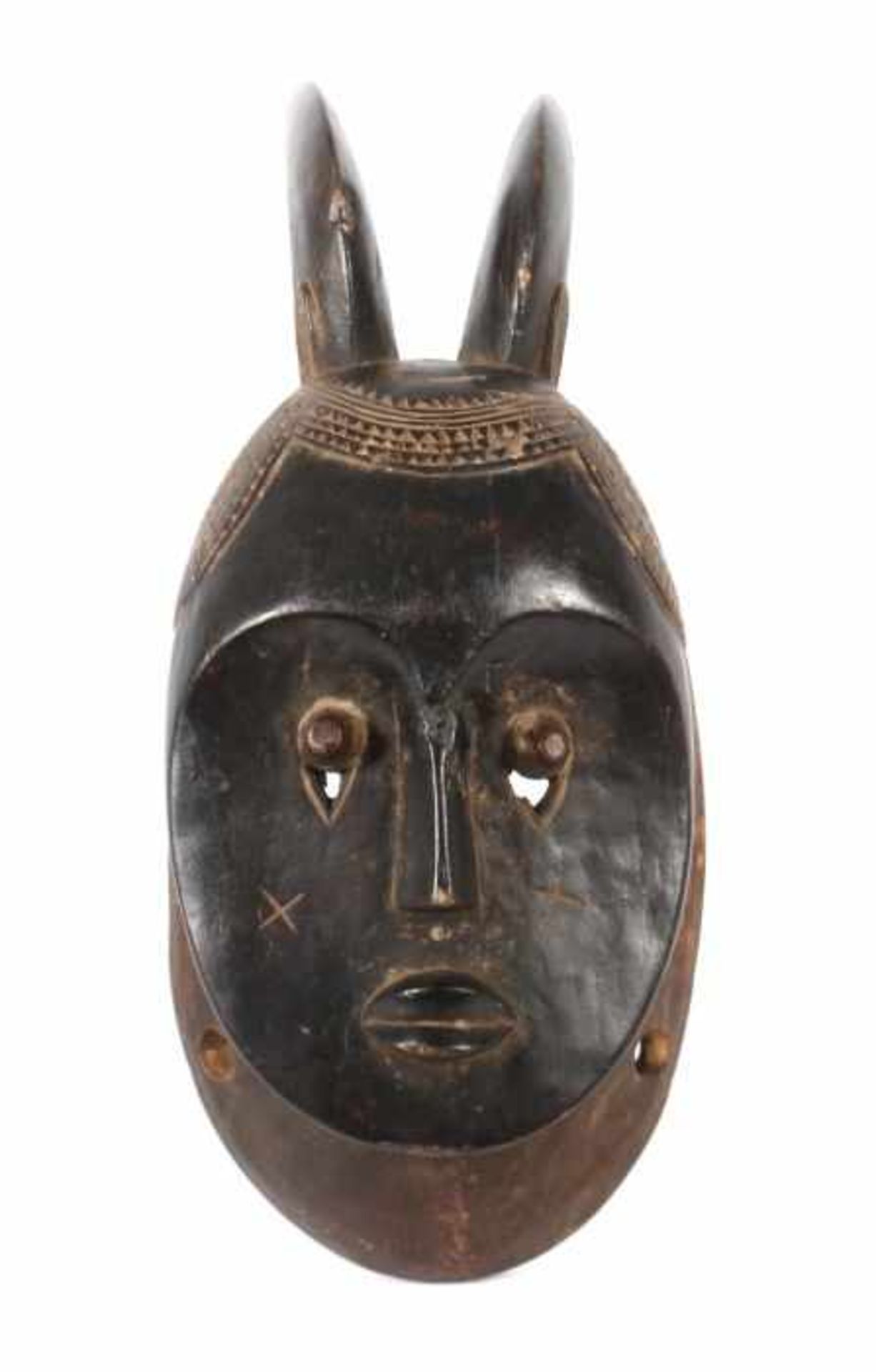 Maske der Goli Maskerade Elfenbeinküste, Stamm der Baule, Holz, das flache Gesichtsfeld mit