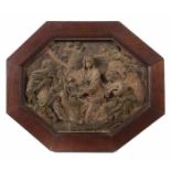 Terrakotta-Relief "Anbetung Christi"Spätbarock, um 1700/30, Italien oder Münchner Raum, rötlicher