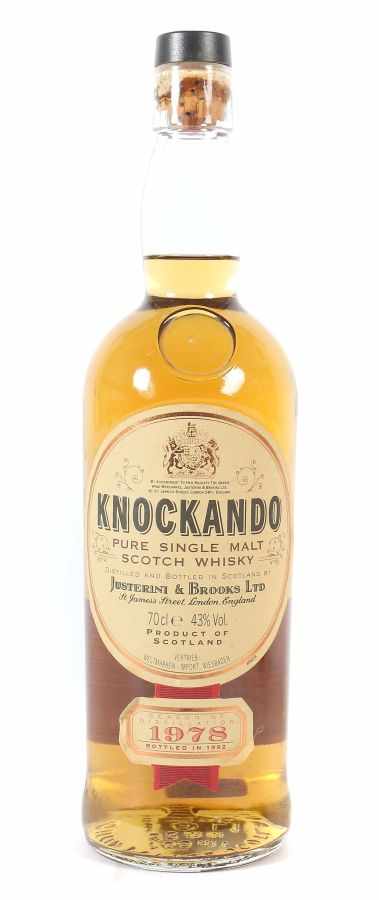 Knockando1978, pure single malt scotch whisky, Justerini & Brooks Ltd., bottled in 1992, 43% vol.,