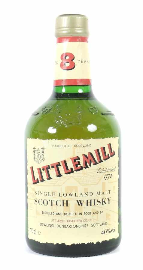 Littlemill1980/90er Jahre, Single lowland malt scotch whisky, aged 8 years, 40% vol., 0,7 l.