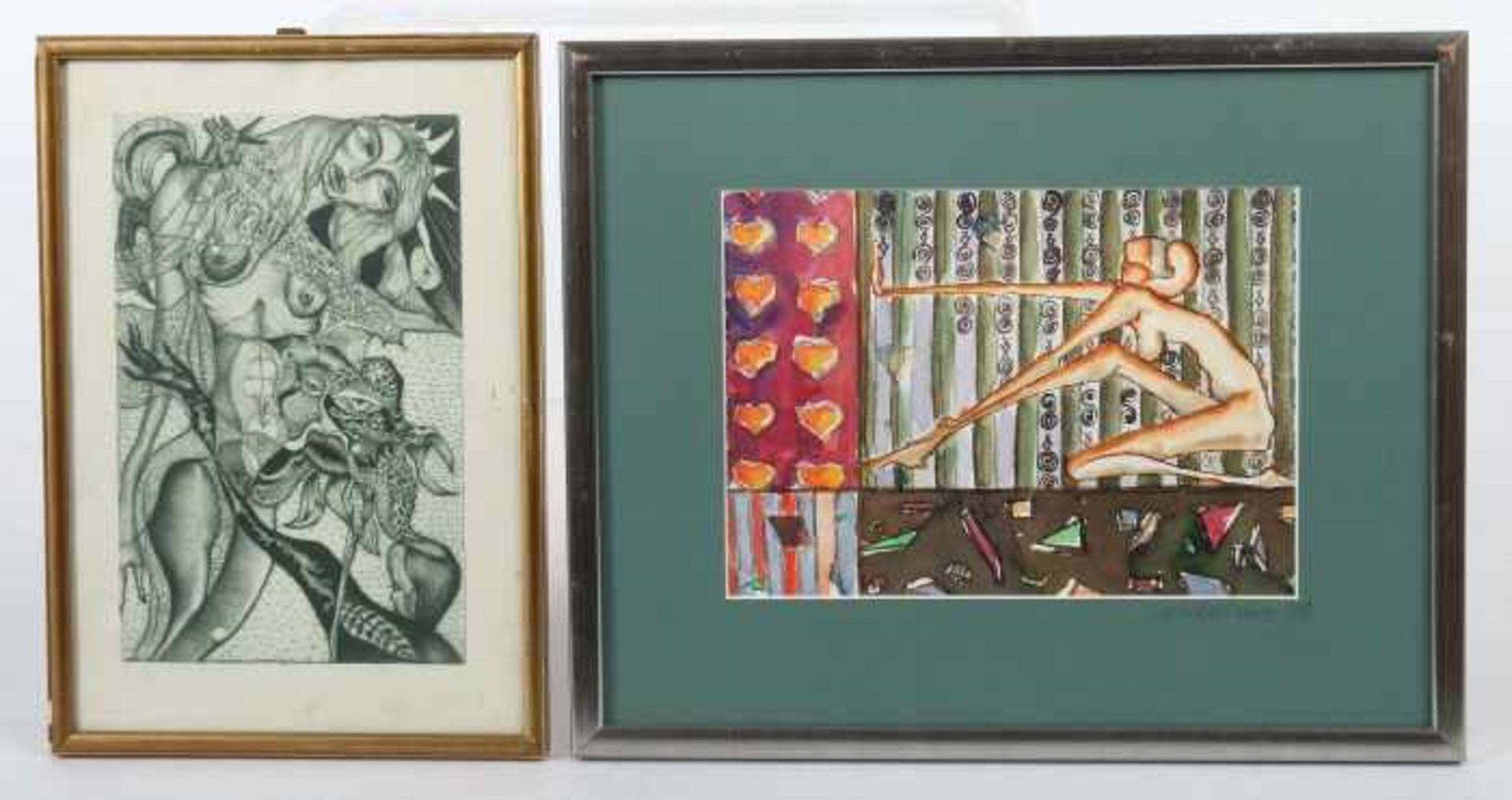Verschiedene Künstler des 20. Jh.vier erotische Darstellungen, u.a. Ernst Liebermann, "Tanzmädchen", - Bild 2 aus 3