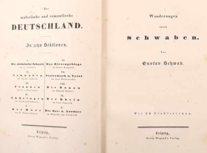 Schwab, GustavWanderungen durch Schwaben, Leipzig, Wigand, o. J., wohl 1837, mit zahlr. - Image 2 of 2