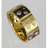 DESIGNER MEMORYRING 750/000 Gelb- und Weißgold mit 26 Diamanten von zus. ca. 1,0ct. Handarbeit.