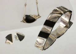 LAPPONIA SCHMUCKGARNITUR 3 Teile, Armband, Collier und Paar Ohrstecker. 925/000 Sterling Silber