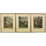 RIDINGER, JOHANN ELIAS 3 Drucke mit Darstellungen der spanischen Hofreitschule. Nach alten