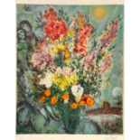 CHAGALL, MARC Witebsk 1885 - 1985 St.Paul de Vence Bouquet de Fleurs. Um 1970. Farblithographie nach