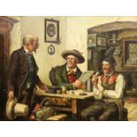 HEIDELMANN, MAX München 1874 - 1942 "Der Quacksalber" (Originaltitel). Öl/Holz, signiert und Verso