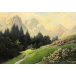 HOFFMANN, GEORG, sen. Stuttgart 1891 - 1975 Frühling im Tiroler Hochgebirge. Öl/Lwd., signiert dat.: