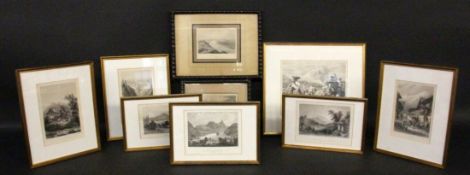 LOT 9 GRAFIKEN Stahl- und Holzstiche. Gerahmt A LOT OF 9 GRAPHICS Steel and wood engravings. Framed