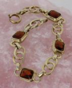 ARMBAND Silber vergoldet mit Citrinen. L.19cm A BRACELET Gilt silver with citrines. 19 cm long