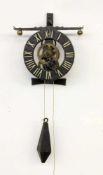 WAAGUHR Neuzeitlich Einzeiger-Eisenwerk mit Spindelgang und Waag. H.23cm A VERGE PENDULUM CLOCK