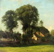 BAKHUIJZEN, JULIUS JACOBUS VAN DE SANDE Den Haag 1835 - 1925 Sommerlandschaft mit Bauernhäusern.