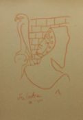 COCTEAU, JEAN Maisons Lafitte 1882 - 1963 Milly-la-Fôret "Le Chevalier" Original-Zeichnung aus der