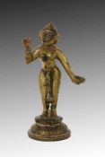 DEVI Indien Stehende Figur einer indischen Göttin. Bronze. H.10cm DEVI India Standing figure of an